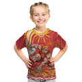 Personalized Gold Coast Suns Mascot Kid T Shirt Aboriginal Dot Art - Dreamtime Football Mascot