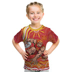 Personalized Gold Coast Suns Mascot Kid T Shirt Aboriginal Dot Art - Dreamtime Football Mascot