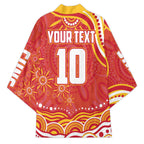 Personalized Gold Coast Suns Mascot Kimono Aboriginal Dot Art - Dreamtime Football Mascot