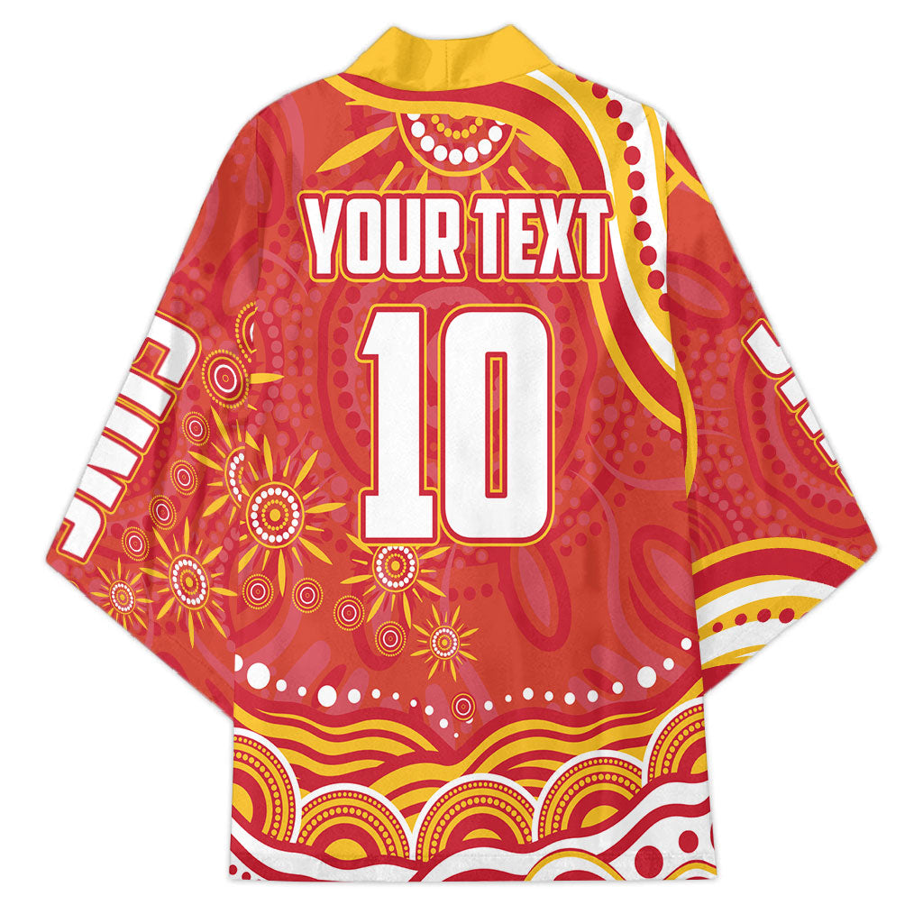 Personalized Gold Coast Suns Mascot Kimono Aboriginal Dot Art - Dreamtime Football Mascot