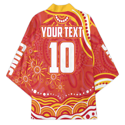 Personalized Gold Coast Suns Mascot Kimono Aboriginal Dot Art - Dreamtime Football Mascot