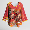Personalized Gold Coast Suns Mascot Kimono Sleeve Blouse Aboriginal Dot Art - Dreamtime Football Mascot