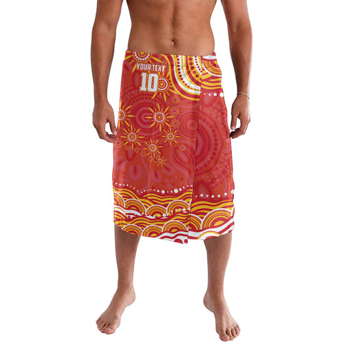 Personalized Gold Coast Suns Mascot Lavalava Aboriginal Dot Art - Dreamtime Football Mascot