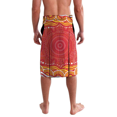Personalized Gold Coast Suns Mascot Lavalava Aboriginal Dot Art - Dreamtime Football Mascot