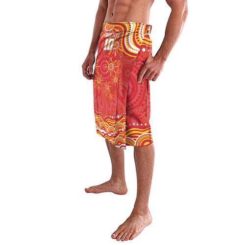 Personalized Gold Coast Suns Mascot Lavalava Aboriginal Dot Art - Dreamtime Football Mascot