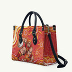 Personalized Gold Coast Suns Mascot Leather Bag Aboriginal Dot Art - Dreamtime Football Mascot