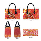Personalized Gold Coast Suns Mascot Leather Bag Aboriginal Dot Art - Dreamtime Football Mascot