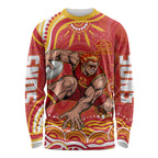 Personalized Gold Coast Suns Mascot Long Sleeve Shirt Aboriginal Dot Art - Dreamtime Football Mascot
