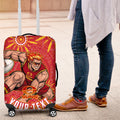 Personalized Gold Coast Suns Mascot Luggage Cover Aboriginal Dot Art - Dreamtime Football Mascot