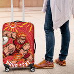 Personalized Gold Coast Suns Mascot Luggage Cover Aboriginal Dot Art - Dreamtime Football Mascot