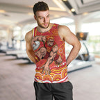 Personalized Gold Coast Suns Mascot Men Tank Top Aboriginal Dot Art - Dreamtime Football Mascot