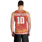 Personalized Gold Coast Suns Mascot Men Tank Top Aboriginal Dot Art - Dreamtime Football Mascot