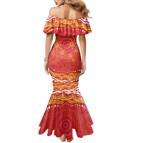 Personalized Gold Coast Suns Mascot Mermaid Dress Aboriginal Dot Art - Dreamtime Football Mascot