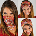 Personalized Gold Coast Suns Mascot Neck Gaiter Aboriginal Dot Art - Dreamtime Football Mascot
