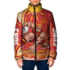 Personalized Gold Coast Suns Mascot Padded Jacket Aboriginal Dot Art - Dreamtime Football Mascot