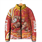 Personalized Gold Coast Suns Mascot Padded Jacket Aboriginal Dot Art - Dreamtime Football Mascot