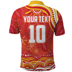 Personalized Gold Coast Suns Mascot Polo Shirt Aboriginal Dot Art - Dreamtime Football Mascot