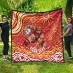 Personalized Gold Coast Suns Mascot Quilt Aboriginal Dot Art - Dreamtime Football Mascot