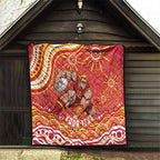 Personalized Gold Coast Suns Mascot Quilt Aboriginal Dot Art - Dreamtime Football Mascot