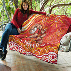 Personalized Gold Coast Suns Mascot Quilt Aboriginal Dot Art - Dreamtime Football Mascot