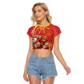 Personalized Gold Coast Suns Mascot Raglan Cropped T Shirt Aboriginal Dot Art - Dreamtime Football Mascot