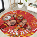 Personalized Gold Coast Suns Mascot Round Carpet Aboriginal Dot Art - Dreamtime Football Mascot