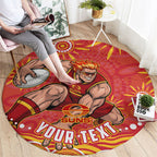 Personalized Gold Coast Suns Mascot Round Carpet Aboriginal Dot Art - Dreamtime Football Mascot