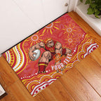 Personalized Gold Coast Suns Mascot Rubber Doormat Aboriginal Dot Art - Dreamtime Football Mascot