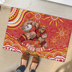Personalized Gold Coast Suns Mascot Rubber Doormat Aboriginal Dot Art - Dreamtime Football Mascot