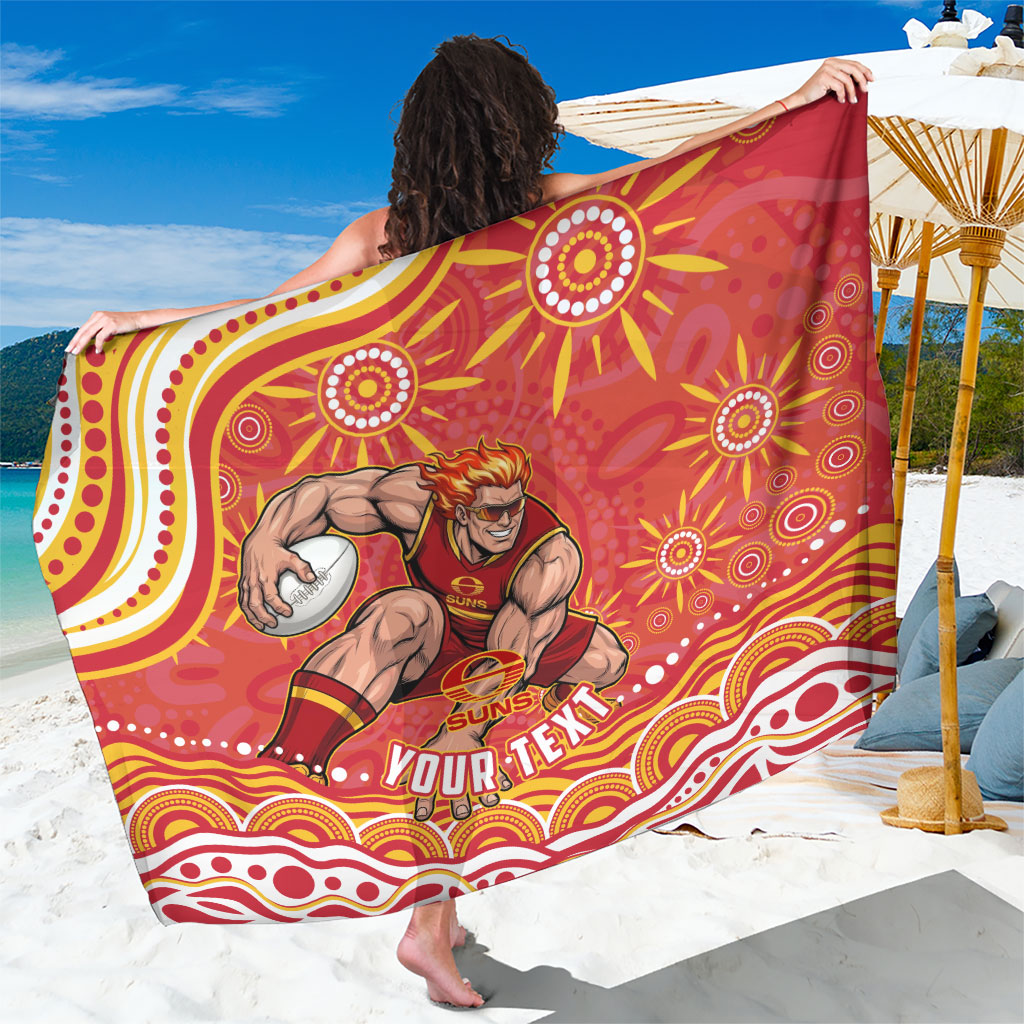 Personalized Gold Coast Suns Mascot Sarong Aboriginal Dot Art - Dreamtime Football Mascot