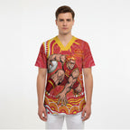 Personalized Gold Coast Suns Mascot Scrub Top Aboriginal Dot Art - Dreamtime Football Mascot