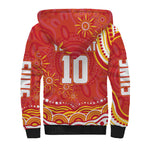Personalized Gold Coast Suns Mascot Sherpa Hoodie Aboriginal Dot Art - Dreamtime Football Mascot