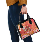 Personalized Gold Coast Suns Mascot Shoulder Handbag Aboriginal Dot Art - Dreamtime Football Mascot