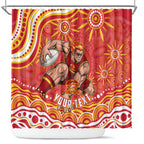 Personalized Gold Coast Suns Mascot Shower Curtain Aboriginal Dot Art - Dreamtime Football Mascot