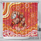 Personalized Gold Coast Suns Mascot Shower Curtain Aboriginal Dot Art - Dreamtime Football Mascot