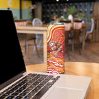 Personalized Gold Coast Suns Mascot Skinny Tumbler Aboriginal Dot Art - Dreamtime Football Mascot