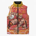 Personalized Gold Coast Suns Mascot Sleeveless Puffer Jacket Aboriginal Dot Art - Dreamtime Football Mascot