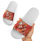 Personalized Gold Coast Suns Mascot Slide Sandals Aboriginal Dot Art - Dreamtime Football Mascot