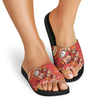 Personalized Gold Coast Suns Mascot Slide Sandals Aboriginal Dot Art - Dreamtime Football Mascot