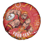 Personalized Gold Coast Suns Mascot Spare Tire Cover Aboriginal Dot Art - Dreamtime Football Mascot