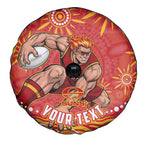 Personalized Gold Coast Suns Mascot Spare Tire Cover Aboriginal Dot Art - Dreamtime Football Mascot