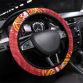 Gold Coast Suns Mascot Steering Wheel Cover Aboriginal Dot Art - Dreamtime Football Mascot