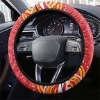 Gold Coast Suns Mascot Steering Wheel Cover Aboriginal Dot Art - Dreamtime Football Mascot