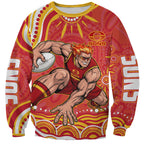 Personalized Gold Coast Suns Mascot Sweatshirt Aboriginal Dot Art - Dreamtime Football Mascot