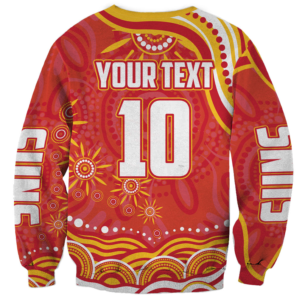 Personalized Gold Coast Suns Mascot Sweatshirt Aboriginal Dot Art - Dreamtime Football Mascot