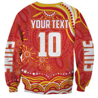 Personalized Gold Coast Suns Mascot Sweatshirt Aboriginal Dot Art - Dreamtime Football Mascot