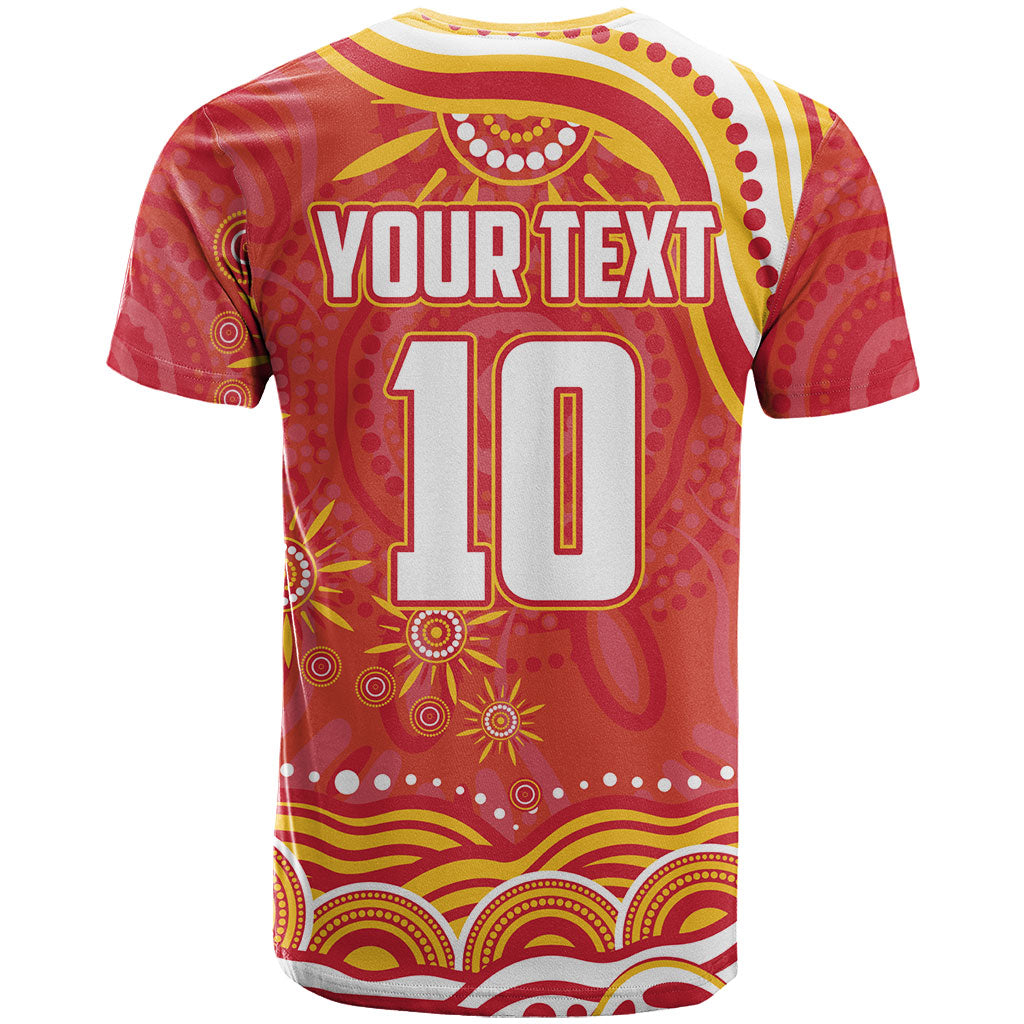 Personalized Gold Coast Suns Mascot T Shirt Aboriginal Dot Art - Dreamtime Football Mascot