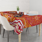 Personalized Gold Coast Suns Mascot Tablecloth Aboriginal Dot Art - Dreamtime Football Mascot
