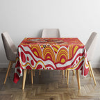 Personalized Gold Coast Suns Mascot Tablecloth Aboriginal Dot Art - Dreamtime Football Mascot