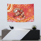Personalized Gold Coast Suns Mascot Tapestry Aboriginal Dot Art - Dreamtime Football Mascot